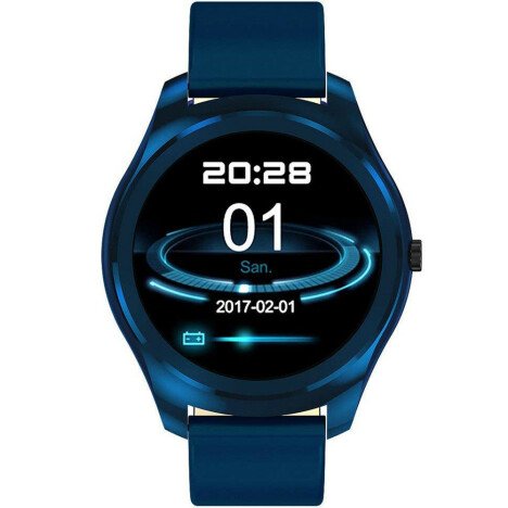 Ceas Smartwatch iUni N3 Plus, Curea Piele, BT, 1.3 Inch, IOS si Android, Blue